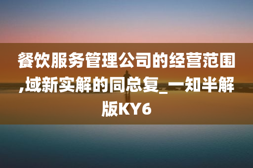 餐饮服务管理公司的经营范围,域新实解的同总复_一知半解版KY6