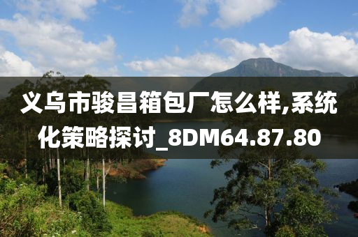 义乌市骏昌箱包厂怎么样,系统化策略探讨_8DM64.87.80