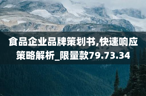 食品企业品牌策划书,快速响应策略解析_限量款79.73.34