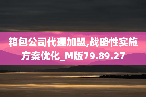 箱包公司代理加盟,战略性实施方案优化_M版79.89.27