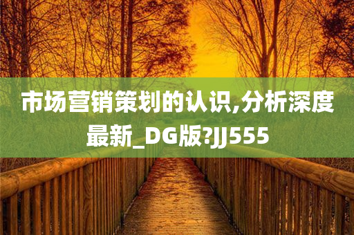 市场营销策划的认识,分析深度最新_DG版?JJ555