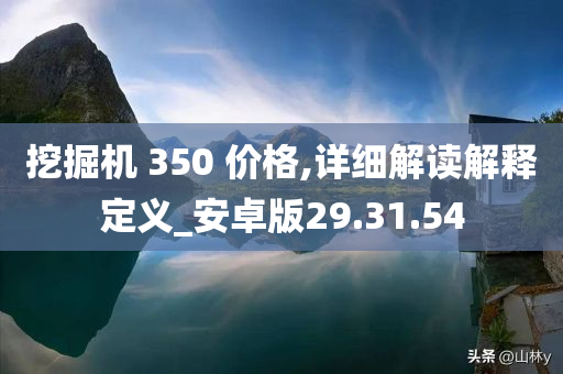 挖掘机 350 价格,详细解读解释定义_安卓版29.31.54