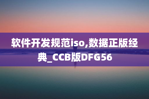 软件开发规范iso,数据正版经典_CCB版DFG56