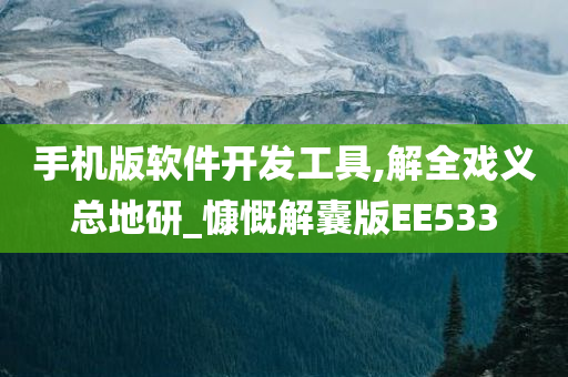 手机版软件开发工具,解全戏义总地研_慷慨解囊版EE533