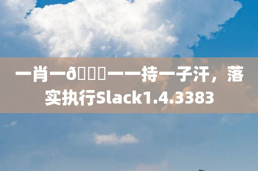 一肖一🐎一一持一子汗，落实执行Slack1.4.3383