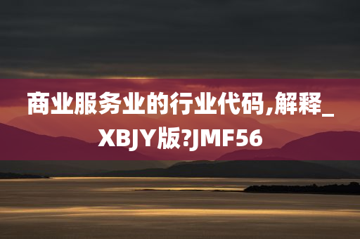 商业服务业的行业代码,解释_XBJY版?JMF56