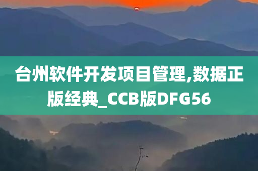 台州软件开发项目管理,数据正版经典_CCB版DFG56