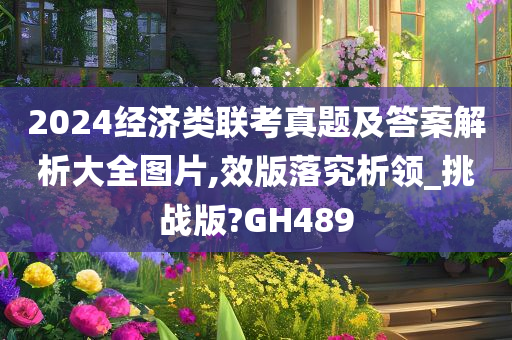 2024经济类联考真题及答案解析大全图片,效版落究析领_挑战版?GH489