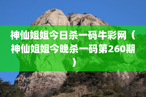 神仙姐姐今日杀一码牛彩网（神仙姐姐今晚杀一码第260期）