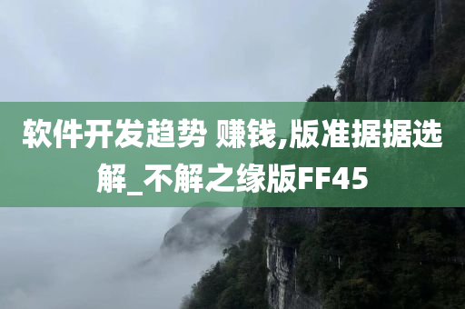 软件开发趋势 赚钱,版准据据选解_不解之缘版FF45