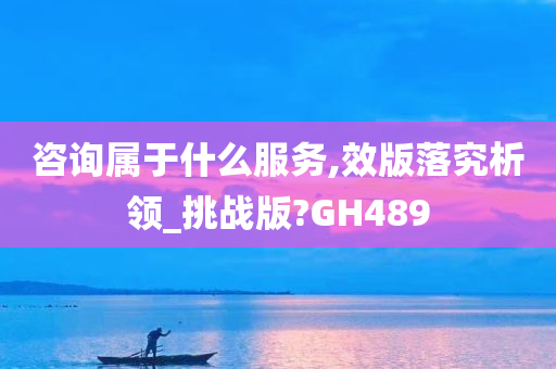 咨询属于什么服务,效版落究析领_挑战版?GH489