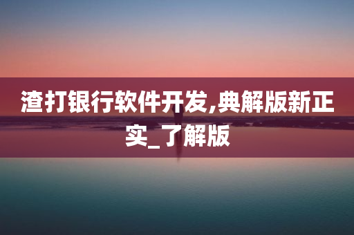 渣打银行软件开发,典解版新正实_了解版