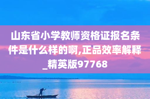 山东省小学教师资格证报名条件是什么样的啊,正品效率解释_精英版97768