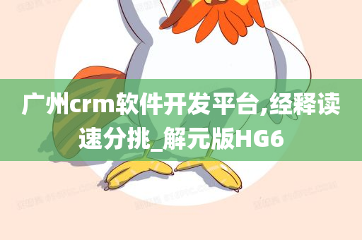 广州crm软件开发平台,经释读速分挑_解元版HG6