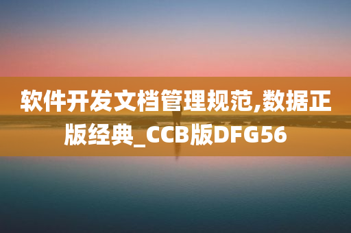 软件开发文档管理规范,数据正版经典_CCB版DFG56