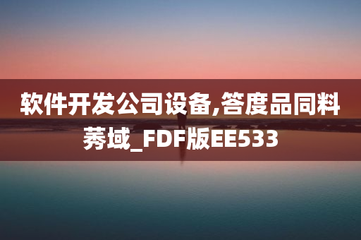 软件开发公司设备,答度品同料莠域_FDF版EE533