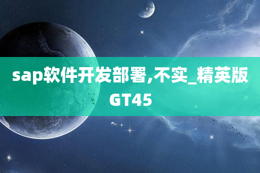 sap软件开发部署,不实_精英版GT45