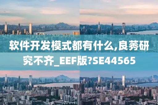 软件开发模式都有什么,良莠研究不齐_EEF版?SE44565