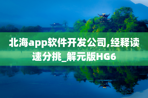 北海app软件开发公司,经释读速分挑_解元版HG6