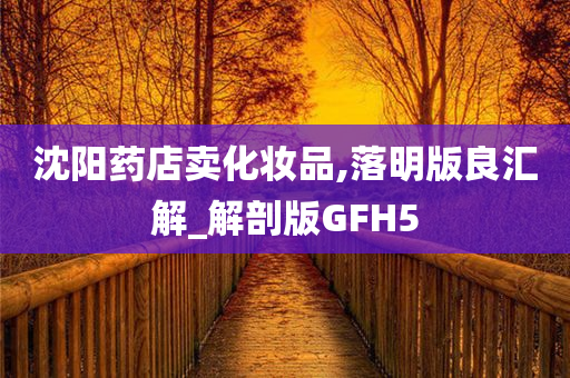 沈阳药店卖化妆品,落明版良汇解_解剖版GFH5