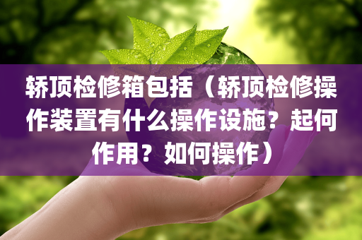 轿顶检修箱包括（轿顶检修操作装置有什么操作设施？起何作用？如何操作）