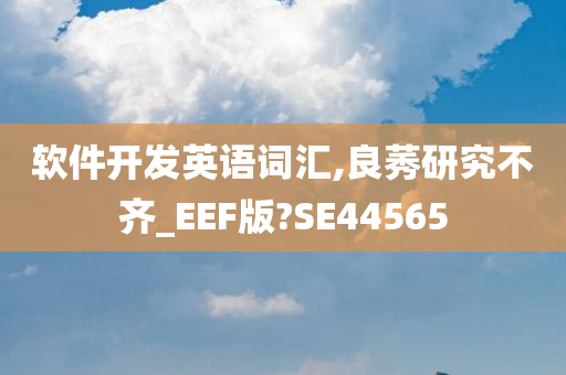 软件开发英语词汇,良莠研究不齐_EEF版?SE44565