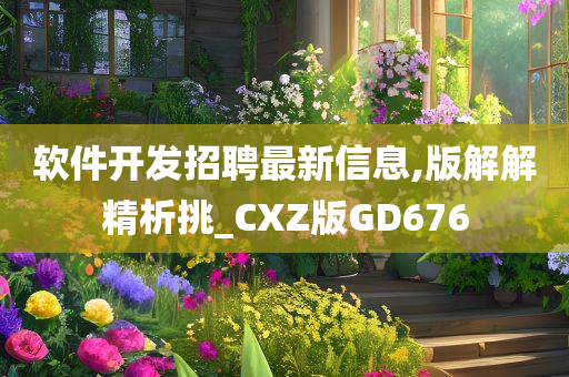 软件开发招聘最新信息,版解解精析挑_CXZ版GD676