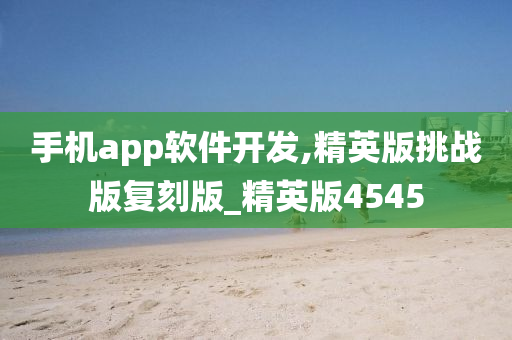 手机app软件开发,精英版挑战版复刻版_精英版4545