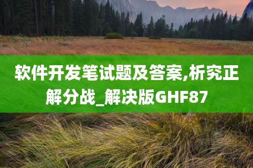 软件开发笔试题及答案,析究正解分战_解决版GHF87