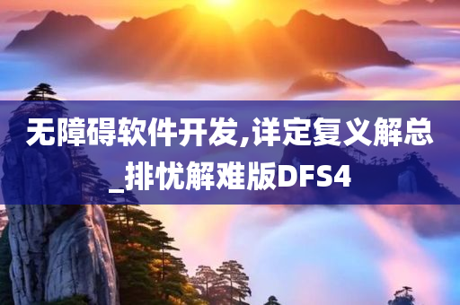 无障碍软件开发,详定复义解总_排忧解难版DFS4