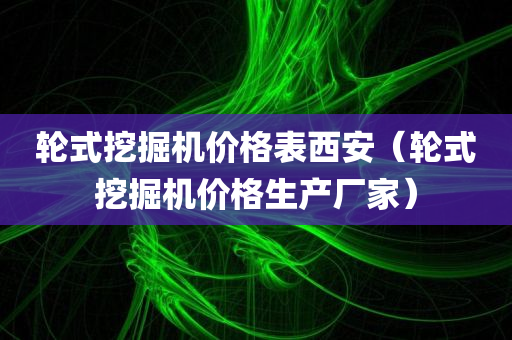 轮式挖掘机价格表西安（轮式挖掘机价格生产厂家）