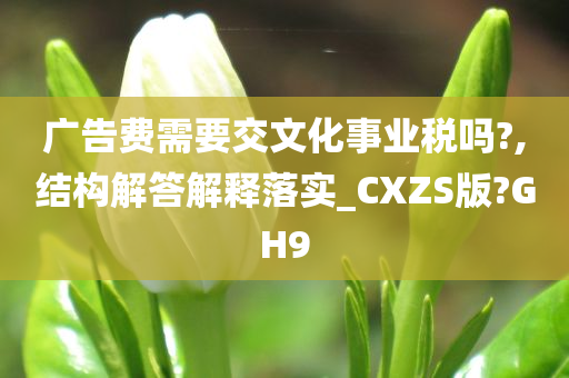 广告费需要交文化事业税吗?,结构解答解释落实_CXZS版?GH9