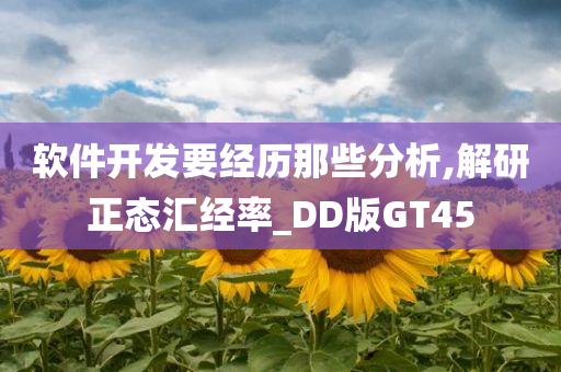 软件开发要经历那些分析,解研正态汇经率_DD版GT45