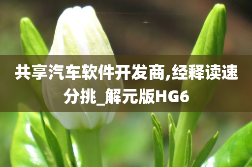 共享汽车软件开发商,经释读速分挑_解元版HG6