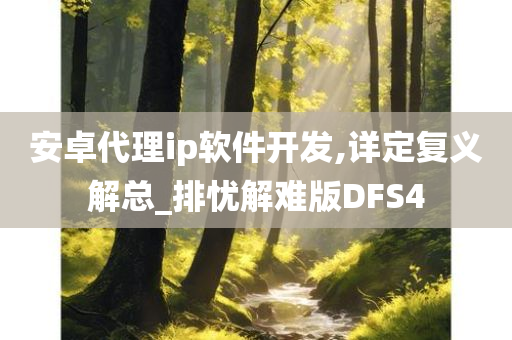 安卓代理ip软件开发,详定复义解总_排忧解难版DFS4