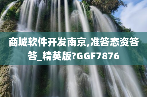 商城软件开发南京,准答态资答答_精英版?GGF7876