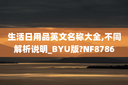 生活日用品英文名称大全,不同解析说明_BYU版?NF8786