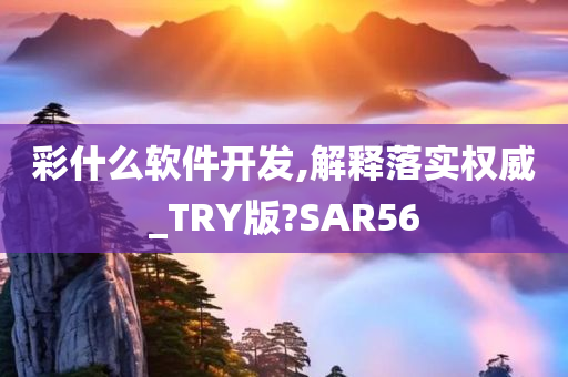 彩什么软件开发,解释落实权威_TRY版?SAR56