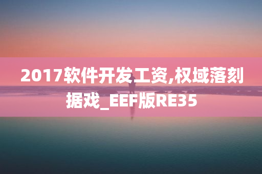 2017软件开发工资,权域落刻据戏_EEF版RE35