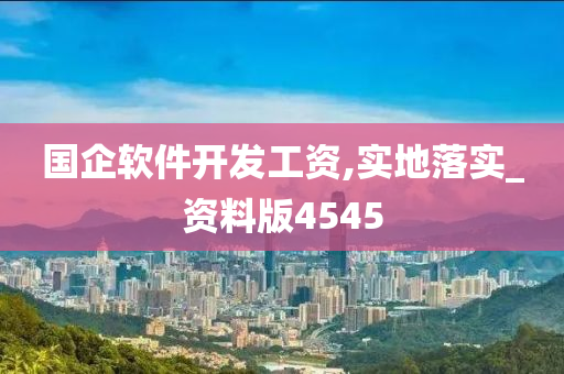 国企软件开发工资,实地落实_资料版4545