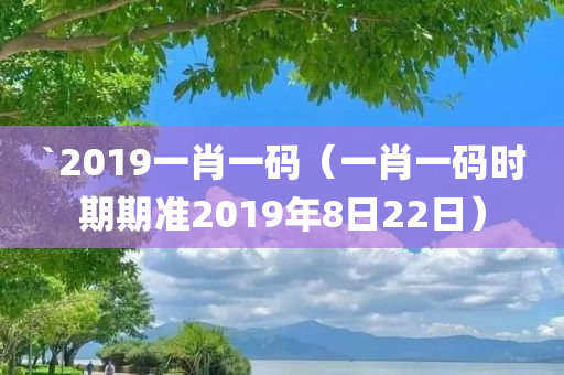 `2019一肖一码（一肖一码时期期准2019年8日22日）