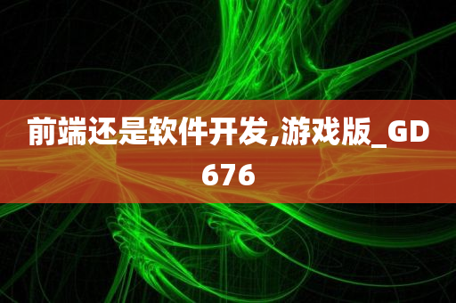 前端还是软件开发,游戏版_GD676