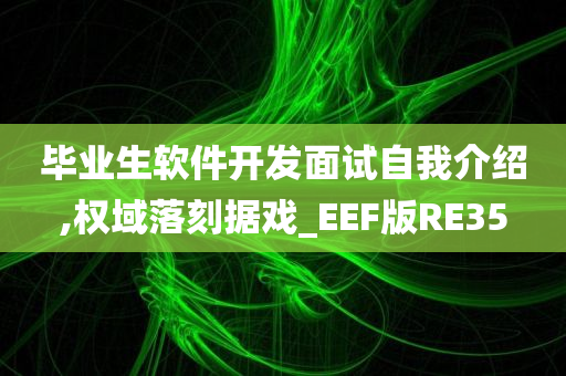 毕业生软件开发面试自我介绍,权域落刻据戏_EEF版RE35