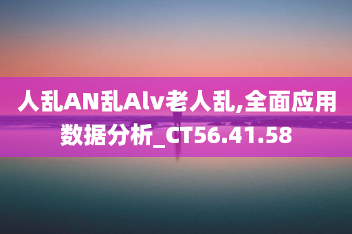 人乱AN乱Alv老人乱,全面应用数据分析_CT56.41.58