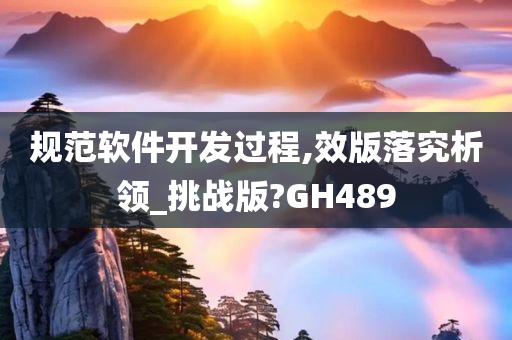 规范软件开发过程,效版落究析领_挑战版?GH489