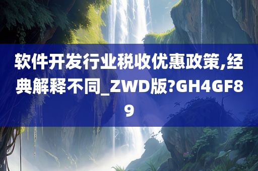 软件开发行业税收优惠政策,经典解释不同_ZWD版?GH4GF89