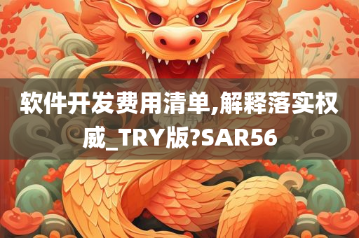 软件开发费用清单,解释落实权威_TRY版?SAR56