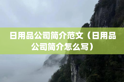 日用品公司简介范文（日用品公司简介怎么写）