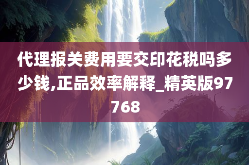 代理报关费用要交印花税吗多少钱,正品效率解释_精英版97768