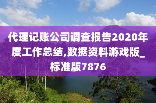 代理记账公司调查报告2020年度工作总结,数据资料游戏版_标准版7876